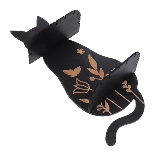OUNONA Wandregal Home Decor Schwebende Eckregale Hexenregal Niedliche Wandregale Gothic Wandskulpturen Katzenkristall Display Hexen Wanddekoration Gothic Wandregale Holz von OUNONA