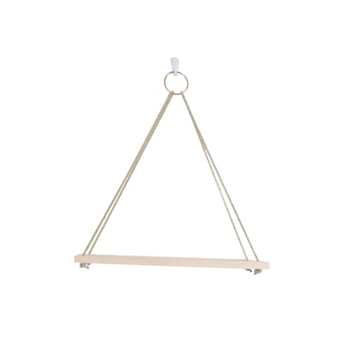 OUNONA Wandregal aus Holz mit Hanfseil Dekoratives Wandregal zur Aufhängung für Pflanzen und Dekoartikel für Schlafzimmer und Wohnzimmer Einfache Installation und Ansprechendes Design von OUNONA