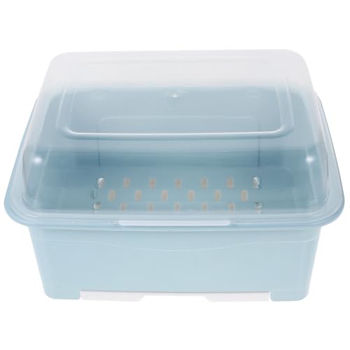 OUNONA Wasserablauf Box aus Langlebigem PP mit Deckel Großer Kapazität Besteck und Essstäbchenhalter mit Abtropfschale für Küchenutensilien Platzsparend für Kleine Haushalte von OUNONA