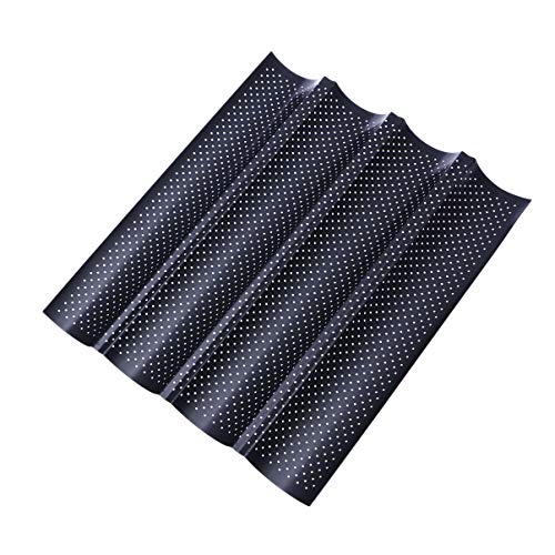 OUNONA - und perforiert Franzsisch Brot Backformen Form f¨¹r 4Brote Wave Baker (schwarz) von OUNONA