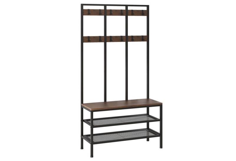 OUNUO Garderobe Garderobenständer mit Sitzbank und Schuhregal Flurregal OUNUO Garderobe Garderobenständer mit Sitzbank und Schuhregal Flurregal von OUNUO