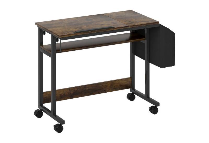 OUNUO Schreibtisch Höhenverstellbar Schreibtisch mit Rollen und neigbar Plattform von OUNUO