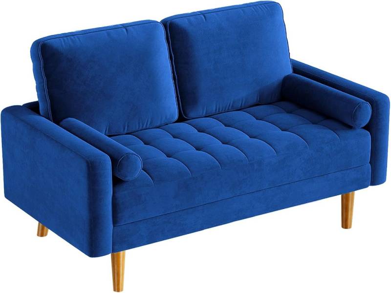 OUNUO Sofa 2 Sitzer Sofa 2er Samt Kleines Couch mit 2 Wurfkissen für Wohnzimmer von OUNUO