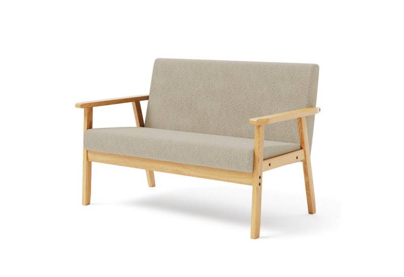 OUNUO Sofa 2 Sitzer Sofa Couch Loungesofa Modern und Skandinavisch, Beige von OUNUO