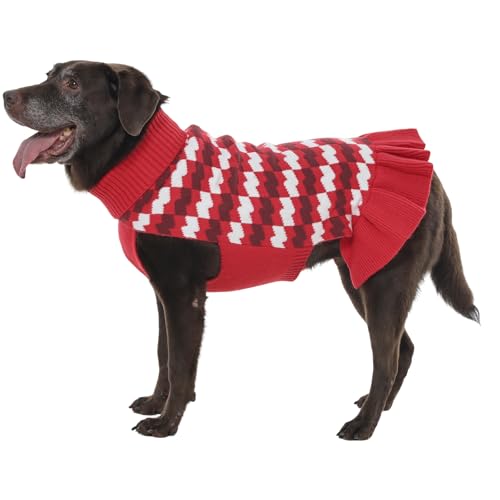 OUOBOB Hunde-Pulloverkleid – warmer Winterpullover für Hündinnen, extra große Kleidung für kaltes Wetter, ideal für Weihnachten, Thanksgiving oder den täglichen Gebrauch, Rot, Größe 4XL OUOBOB Hunde-Pulloverkleid – warmer Winterpullover für Hündinnen, extra große Kleidung für kaltes Wetter, ideal für Weihnachten, Thanksgiving oder den täglichen Gebrauch, Rot, Größe 4XL von OUOBOB