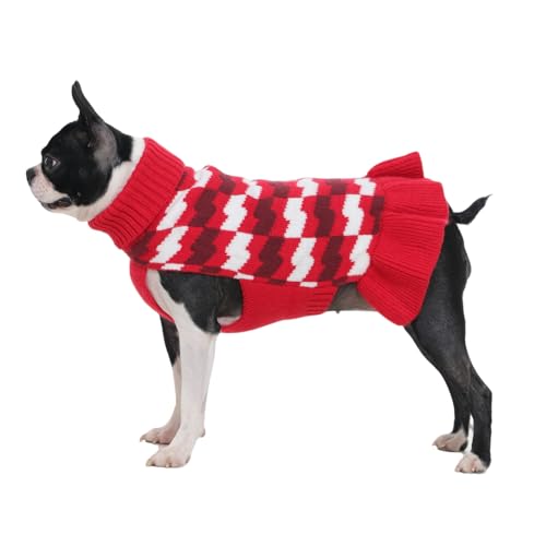 OUOBOB Hundepulloverkleid – gestrickter Rollkragenpullover für Mädchen, warme Herbst-Winterkleidung für mittelgroße Hunde, ideal für kaltes Wetter, tägliche Spaziergänge, Thanksgiving oder OUOBOB Hundepulloverkleid – gestrickter Rollkragenpullover für Mädchen, warme Herbst-Winterkleidung für mittelgroße Hunde, ideal für kaltes Wetter, tägliche Spaziergänge, Thanksgiving oder von OUOBOB