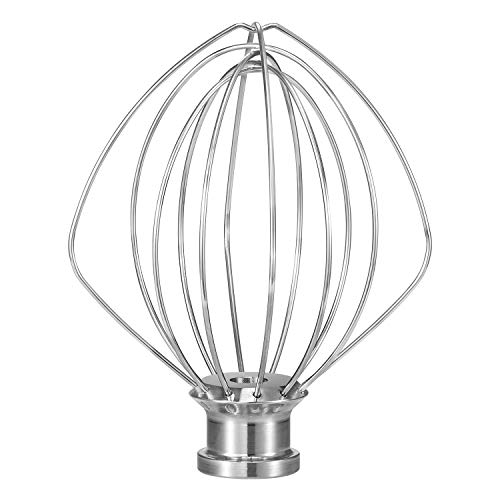 K45WW Dishwasher Safe Wire Whip Attachment 6 Wire Whisk Upgrade Real Stainless Steel Fits KitchenAid Tilt-Head Stand Mixer for Egg Heavy Cream Beater, Cakes Mayonnaise von OUOLife
