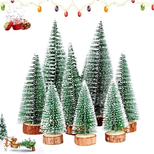 8 Stück Weihnachtsbaum klein,Mini Weihnachts Baum,Grün Mini Christbaum Tree,Künstlicher Weihnachtsbaum,Mini Weihnachtsbaum Tannenbaum Deko,Weihnachtsbaum Miniatur von OUOQI