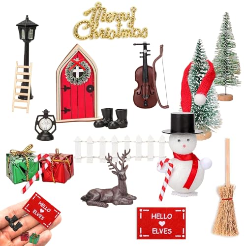 OUOQI Wichteltür Zubehör Weihnachten Set,Miniatur Weihnachtswichtel Deko,Feentür Weihnachtsdeko,Wichteltür Komplettset,Miniatur Wichtel Zubehör Weihnachten,für Miniatur Wichtel Weihnachtsdeko OUOQI Wichteltür Zubehör Weihnachten Set,Miniatur Weihnachtswichtel Deko,Feentür Weihnachtsdeko,Wichteltür Komplettset,Miniatur Wichtel Zubehör Weihnachten,für Miniatur Wichtel Weihnachtsdeko von OUOQI