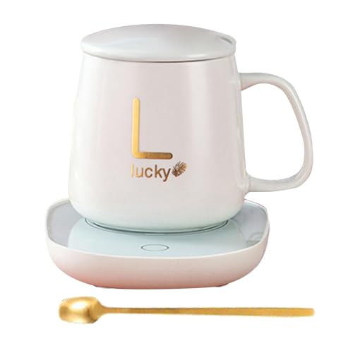 Kaffeewärmer und Tassen-Set, Getränkewärmer, für Büro, Reisen, Hochzeit, Geschenk, weißes Pad, 16 x 12 x 2 cm Kaffeewärmer und Tassen-Set, Getränkewärmer, für Büro, Reisen, Hochzeit, Geschenk, weißes Pad, 16 x 12 x 2 cm von OUOULAJY