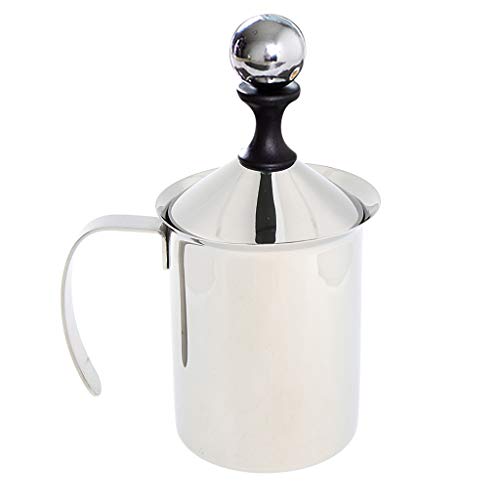 Manueller Milchaufschäumer, 500 ml, Edelstahl, Milchaufschäumer, Milchaufschäumer, Schaummacher, Tasse von OUOULAJY
