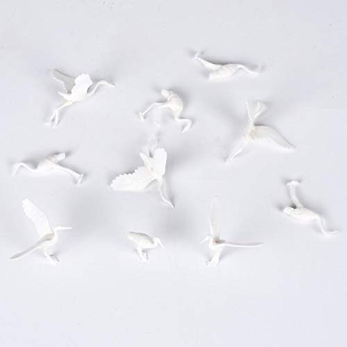 OUOULAJY 10x Miniaturen Rotkranich Vogelfiguren Spielzeug für Mikrolandschaft von OUOULAJY
