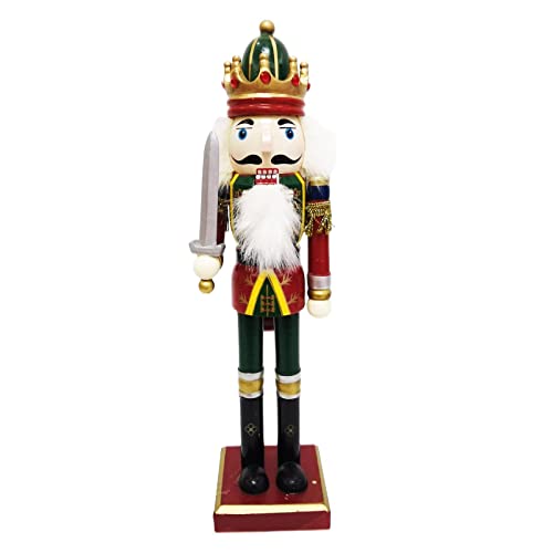 OUOULAJY 30 cm Höhe Holz Nussknacker Soldat Ornamente Weihnachtspuppe Sammlerstücke Schwert von OUOULAJY