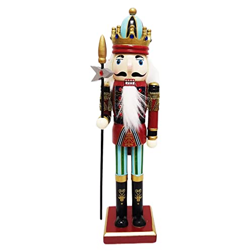 OUOULAJY 30 cm Höhe Holz Nussknacker Soldat Ornamente Weihnachtspuppe Sammlerstücke Speer von OUOULAJY