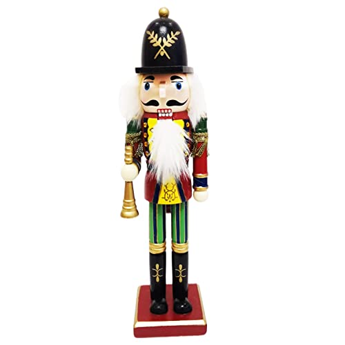 OUOULAJY 30 cm Höhe Holz Nussknacker Soldat Ornamente Weihnachtspuppe Sammlerstücke Trompete von OUOULAJY