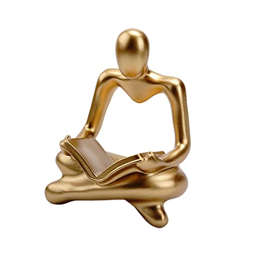 OUOULAJY Abstrakte Denker Statue Mensch Figur Sammlerstück für Hochzeit Bücherregal Gold 10 x 8 x 15 cm von OUOULAJY