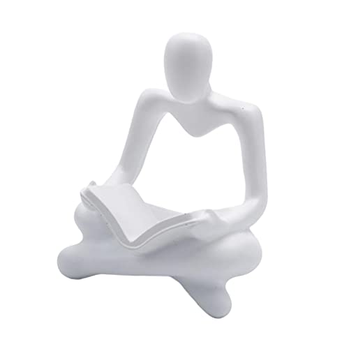 OUOULAJY Abstrakte Denker Statue Mensch Figur Sammlerstück für Hochzeit Bücherregal Weiß 10 x 8 x 15 cm von OUOULAJY