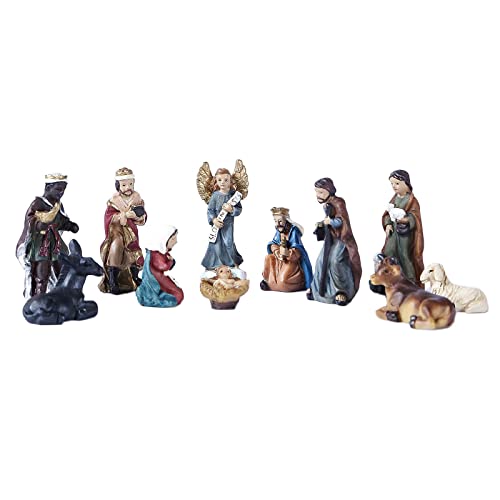 OUOULAJY Heilige Heilige Krippenfigur aus Kunstharz, Jesusgeburt, religiöses Regal-Dekor, Typ B von OUOULAJY