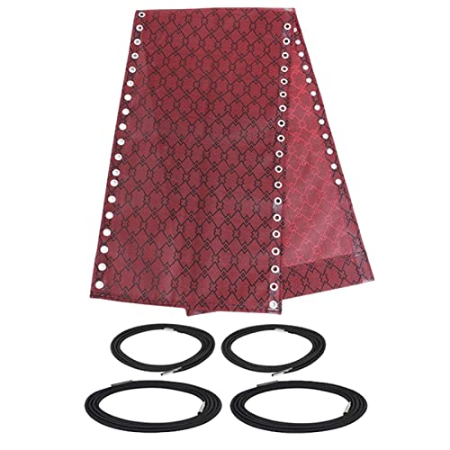 OUOULAJY Liegestuhl Ersatzstoff Wasserdicht Ersatzstoff für Rasen Hinterhof Rote Blume + Seil 160x43cm von OUOULAJY