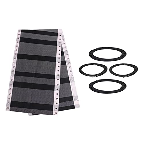 OUOULAJY Liegestuhl Ersatzstoff Wasserdicht Ersatzstoff für Rasen Hinterhof Schwarz Grau + Seil 160x43cm von OUOULAJY
