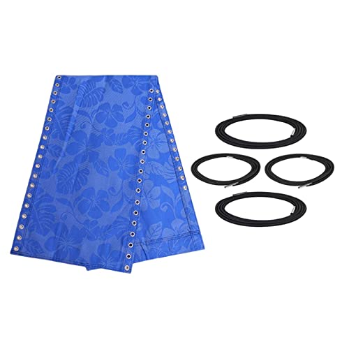OUOULAJY Liegestuhl Ersatzstoff Wasserdichter Ersatzstoff für Rasen Hinterhof Blaue Blume + Seil 160x43cm von OUOULAJY