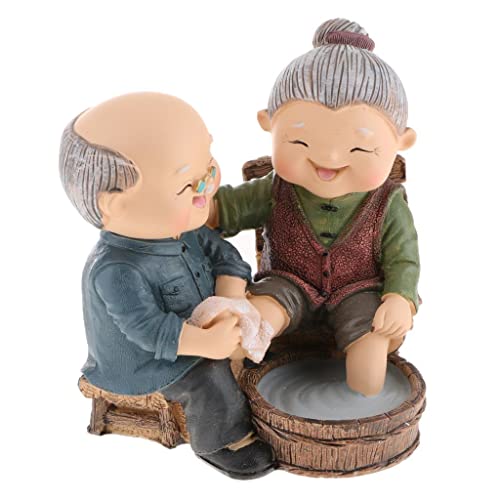 OUOULAJY Old Couple Ornament Old Man Granny Home Decoration 01 Foot Washing von OUOULAJY