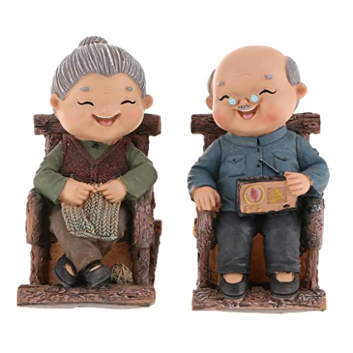 OUOULAJY Old Couple Ornament Old Man Granny Home Decoration 06 Relax von OUOULAJY