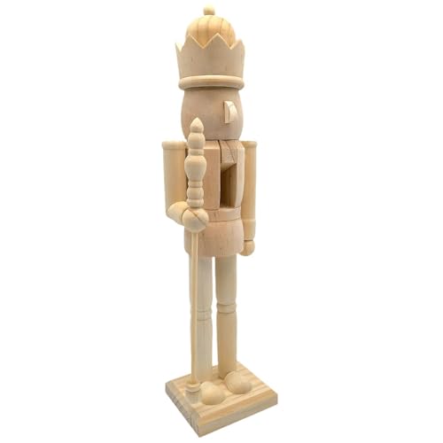 OUOULAJY Paint Your Own Mini Wooden Nussknacker Figure 38cm for Xmas Tree Arts Project C Style C OUOULAJY Paint Your Own Mini Wooden Nussknacker Figure 38cm for Xmas Tree Arts Project C Style C von OUOULAJY