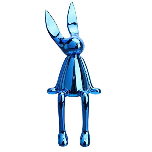 OUOULAJY Sitzender Hase Ornament Häschen Figur für Bücherregal Wohnzimmer Schlafzimmer Blau M von OUOULAJY