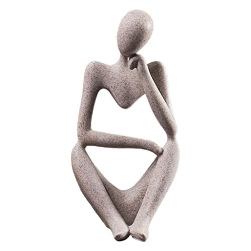 OUOULAJY Thinker Skulptur Figur Home Statue Modern Bücherregal Dekor Denken links 8,5 x 5,5 x 12,5 cm von OUOULAJY