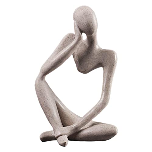 OUOULAJY Thinker Skulptur Figur Home Statue Modern Bücherregal Dekor Denken rechts 8,5 x 5,5 x 12,5 cm von OUOULAJY
