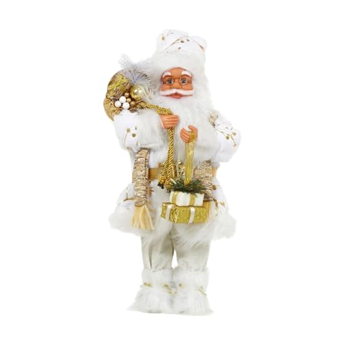 OUOULAJY Weihnachtsmann Puppe Festliche Statue Indoor Xmas Santa Claus Ornamente Dekoration 30cm Gold OUOULAJY Weihnachtsmann Puppe Festliche Statue Indoor Xmas Santa Claus Ornamente Dekoration 30cm Gold von OUOULAJY