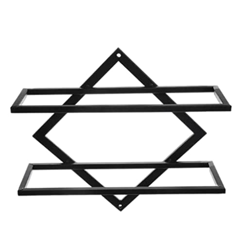 OUOULAJY Weinregal Stahl Wandhalterung Flaschenaufbewahrung Handtuchhalter Regal Küche B Schwarz Typ B von OUOULAJY