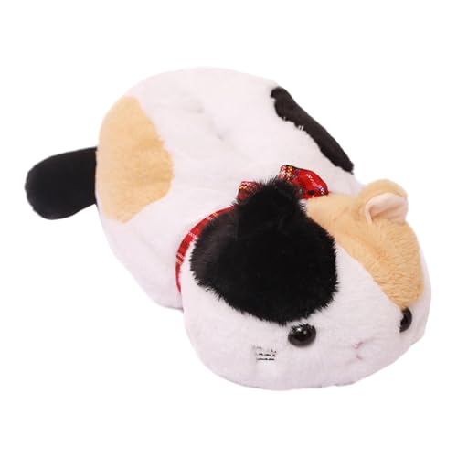Plüsch-Katzen-Tücherhalter, Taschentuchablage, Behälter, niedliche Serviettenbox, Taschentuchbox, schwarz, weiß, gelb, 30 x 12 x 15 cm von OUOULAJY