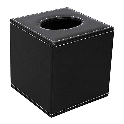 Quadratische Papierserviettenbox für die Arbeitsplatte, PU-Leder, Schwarz Quadratische Papierserviettenbox für die Arbeitsplatte, PU-Leder, Schwarz von OUOULAJY