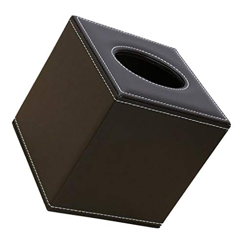 Quadratische Taschentuchbox für die Arbeitsplatte, Papierserviettenbox, Abdeckung, PU-Leder, Kaffee von OUOULAJY