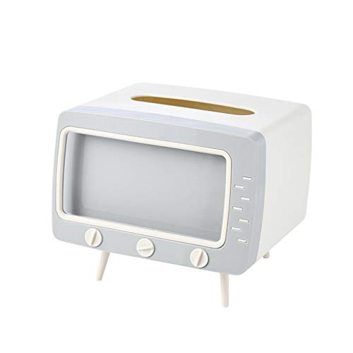 TV-Tücherbox + Handy-Ständer, Desktop-Taschentuch-Serviettenhalter, Grau TV-Tücherbox + Handy-Ständer, Desktop-Taschentuch-Serviettenhalter, Grau von OUOULAJY