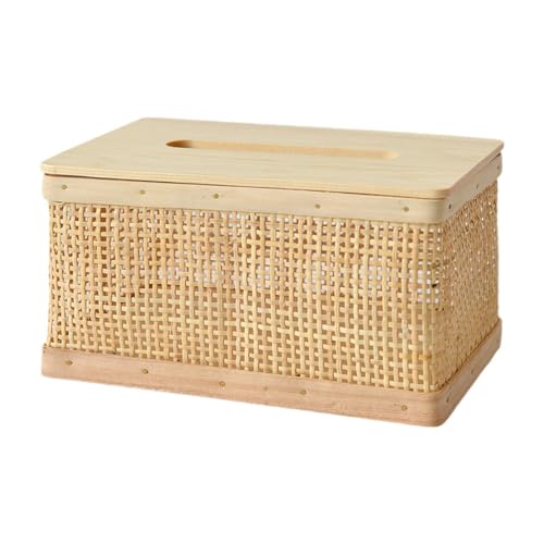Taschentuchbox-Abdeckung, dekorative Rattan-Tücherbox für Toilette, Wohnzimmer, Hotel von OUOULAJY