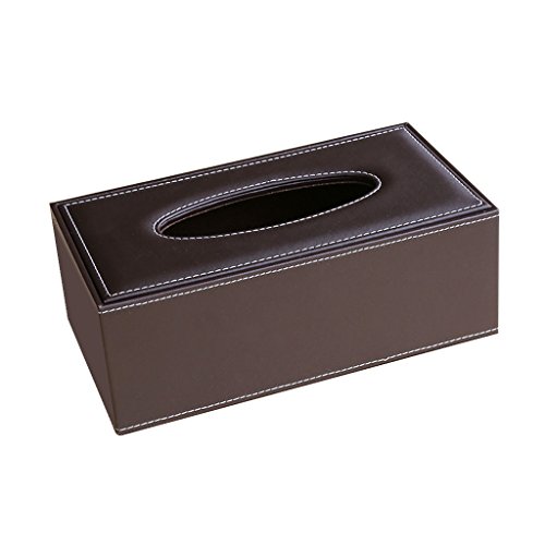Taschentuchbox aus PU-Leder, für Zuhause, Auto, Servietten, Toilettenpapierhalter, Braun von OUOULAJY