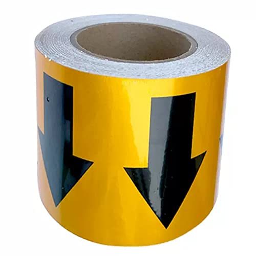 OURECO Arrow Reflective Tape Stickers High Temperature Resistant Waterproof Self-Adhesive Road Tape For Pipe Flow Direction Safety Sign 3Cm X 10M,H,2Pcs/B/1Pcs von OURECO