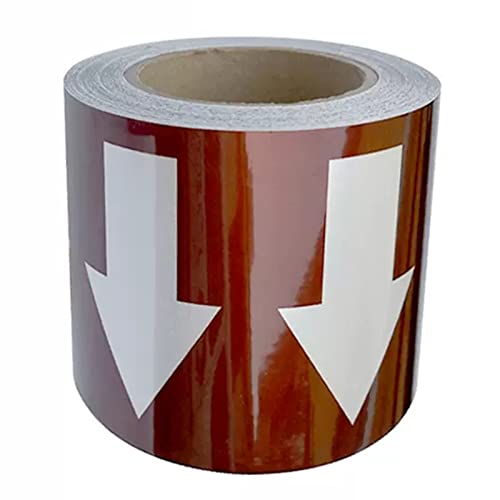 OURECO Arrow Reflective Tape Stickers High Temperature Resistant Waterproof Self-Adhesive Road Tape For Pipe Flow Direction Safety Sign 3Cm X 10M,H,2Pcs/F/1Pcs von OURECO