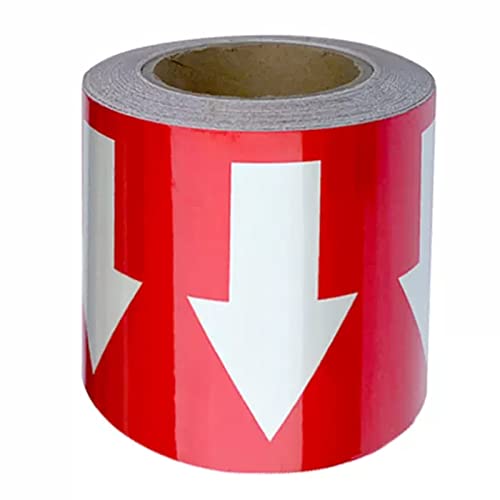 OURECO Arrow Reflective Tape Stickers High Temperature Resistant Waterproof Self-Adhesive Road Tape For Pipe Flow Direction Safety Sign 3Cm X 10M,H,2Pcs/H/1Pcs von OURECO