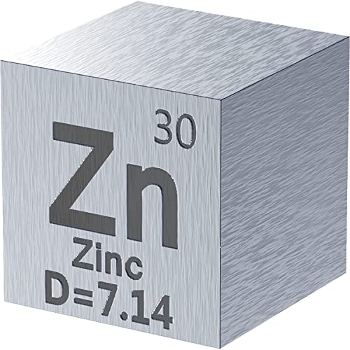 OURECO Zink Element Zn Dichte Würfel,10/25.4Mm Elementsammlung Periodensystem,Laborexperiment Material Diy Display/25.4Mm / 1Inch von OURECO