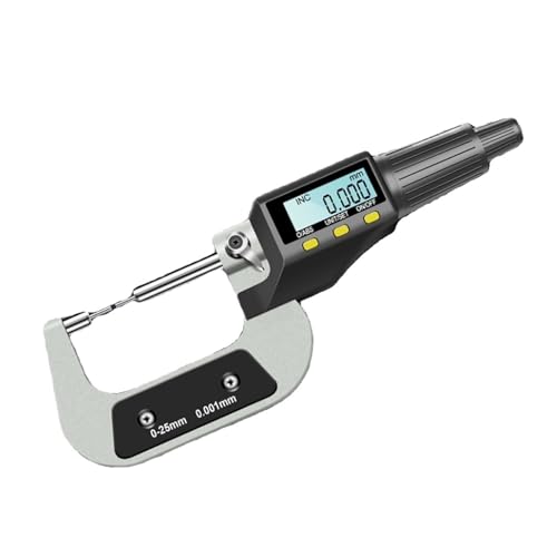 0-25mm Small Head Thin Rod Digital Display Outer Diameter Micrometer Spline Shaft Slot Measuring Tools 0.001MM(Digital 25x2mm) von OURNXI