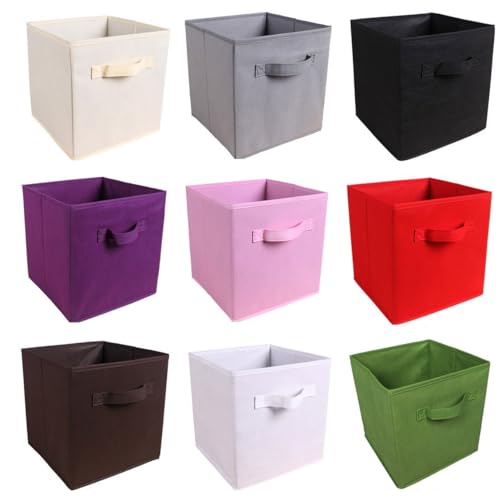 OUSFOT Aufbewahrungsbox, 6er Set Aufbewahrungsbehälter ohne Deckel faltbare Aufbewahrungswürfel aus Stoff von OUSFOT