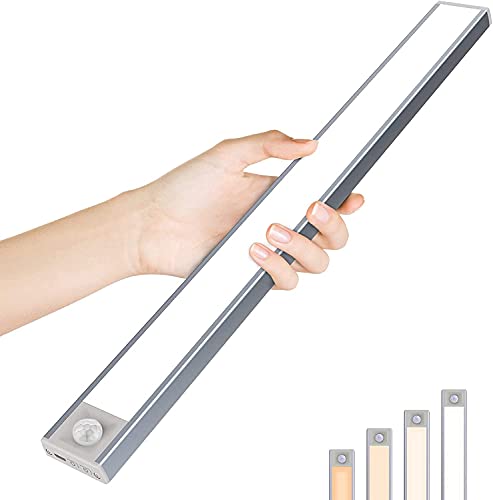 OUSFOT LED-Bewegungsmelder, Schranklampe, 164 LED, kabellos, Schranklampe, USB, wiederaufladbar, 4 Farben, magnetisch, Helligkeit verstellbar für Küche, Schlafzimmer, Treppe von OUSFOT