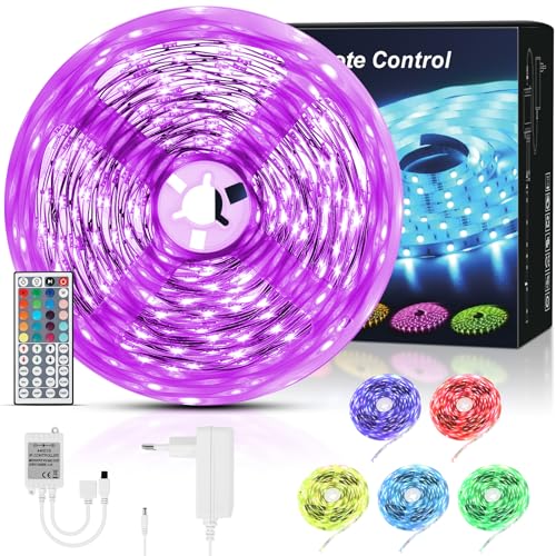 OUSFOT LED Strip 5M LED Streifen Band 150 RGB mit Fernbedienung für Weihnachten Dekoration Zimmer Haus Bar Party von OUSFOT