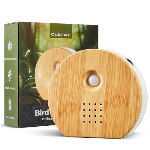 OUSFOT Naturgeräusche Box mit Wandhalterung, Vogelgezwitscher Bewegungsmelder mit 9 Arten von Vogelstimmen, Vogelgezwitscher Box Timerfunktion, für Schlafzimmer, Wohnzimmer, Badezimmer OUSFOT Naturgeräusche Box mit Wandhalterung, Vogelgezwitscher Bewegungsmelder mit 9 Arten von Vogelstimmen, Vogelgezwitscher Box Timerfunktion, für Schlafzimmer, Wohnzimmer, Badezimmer von OUSFOT