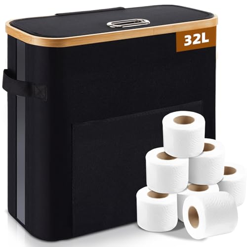 OUSFOT Toilettenpapier Aufbewahrung Korb mit Deckel, 32L Badezimmer Organizer klopapier Aufbewahrung Klopapier Aufbewahrung 12 Rollen Wasserdicht Geeignet für WC und Badezimmer OUSFOT Toilettenpapier Aufbewahrung Korb mit Deckel, 32L Badezimmer Organizer klopapier Aufbewahrung Klopapier Aufbewahrung 12 Rollen Wasserdicht Geeignet für WC und Badezimmer von OUSFOT
