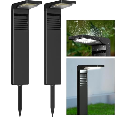 OUSFOT Wegeleuchten Außen solar [2 pcs] IP65 Solarlampe Solarstrahler für außen Garten Wasserdicht 30 LEDs Solar Strahler Außen mit 2 Beleuchtungsmodi Gartenbeleuchtung für Wege/Garten/Terrasse von OUSFOT